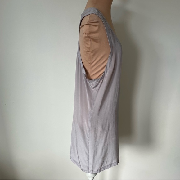 GESTUZ Sleeveless U-Neck Brushed Silk Gray Racerback Lagenlook Tunic Top Sz 38/8 - Picture 4 of 8